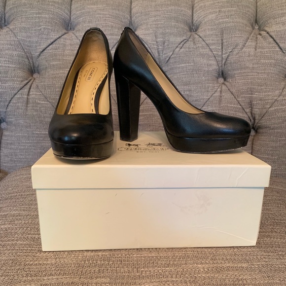 Black Coach Heels -worn once! Excellent condition - Picture 5 of 7